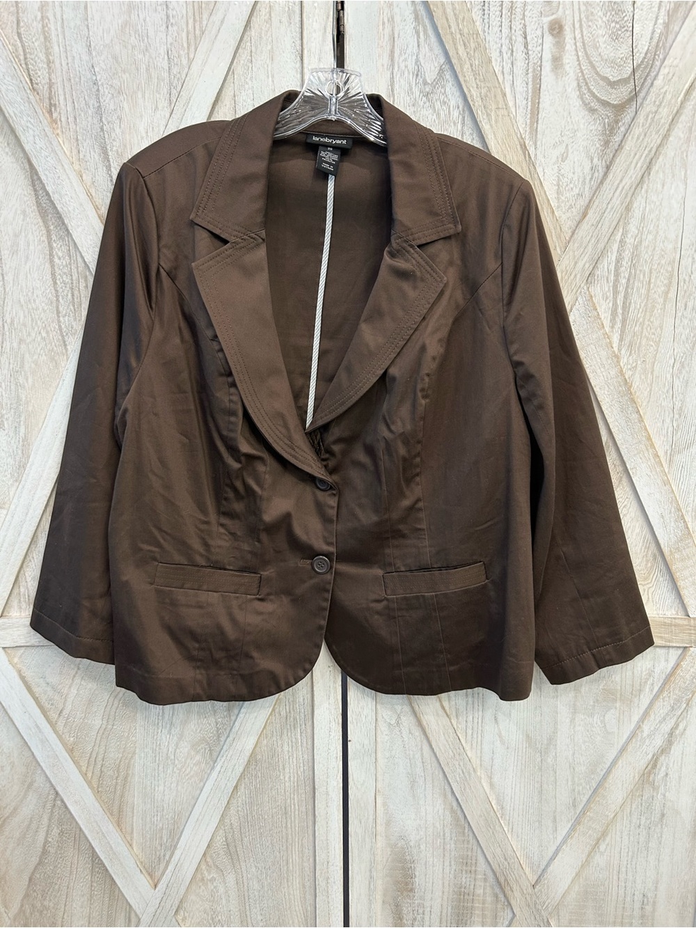 Lane Bryant Brown Single-Button Blazer Jacket